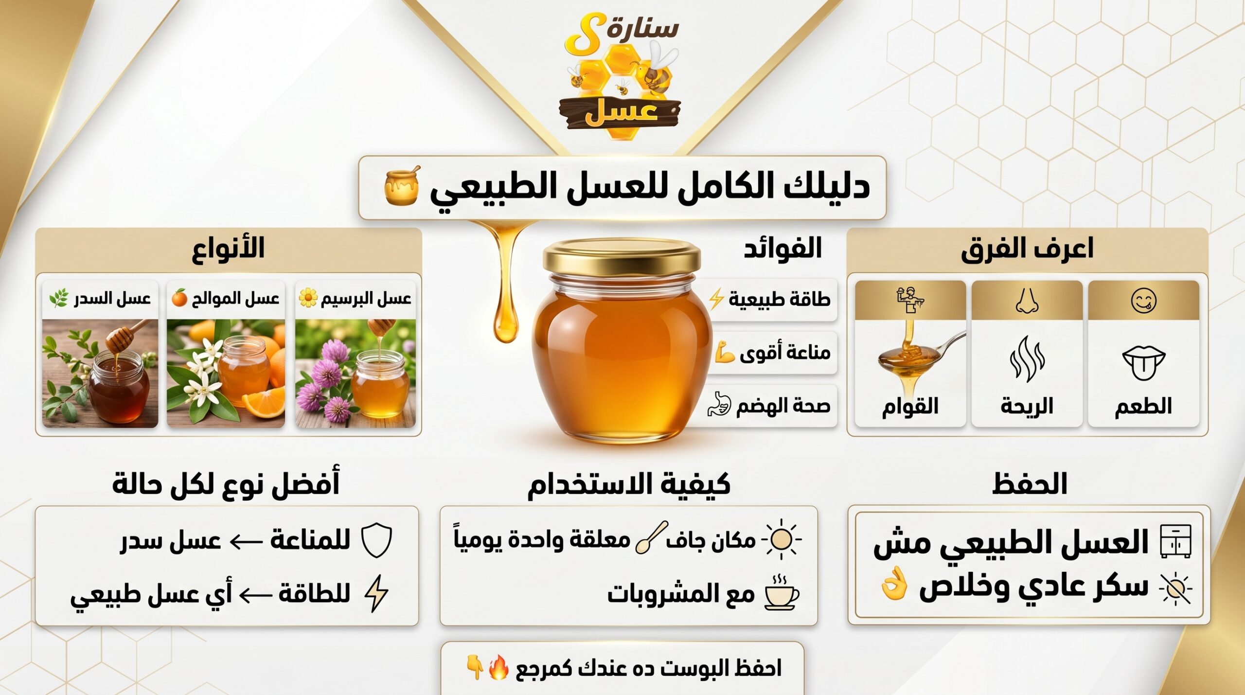 موسوعة العسل الشاملة - دليل سنارة الكامل عن أنواع العسل وفوائده