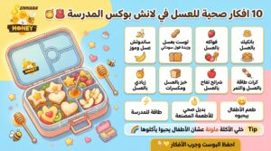 10 أفكار لانش بوكس صحية بالعسل للأطفال (وجبات مدرسة 2025) | سنارة
