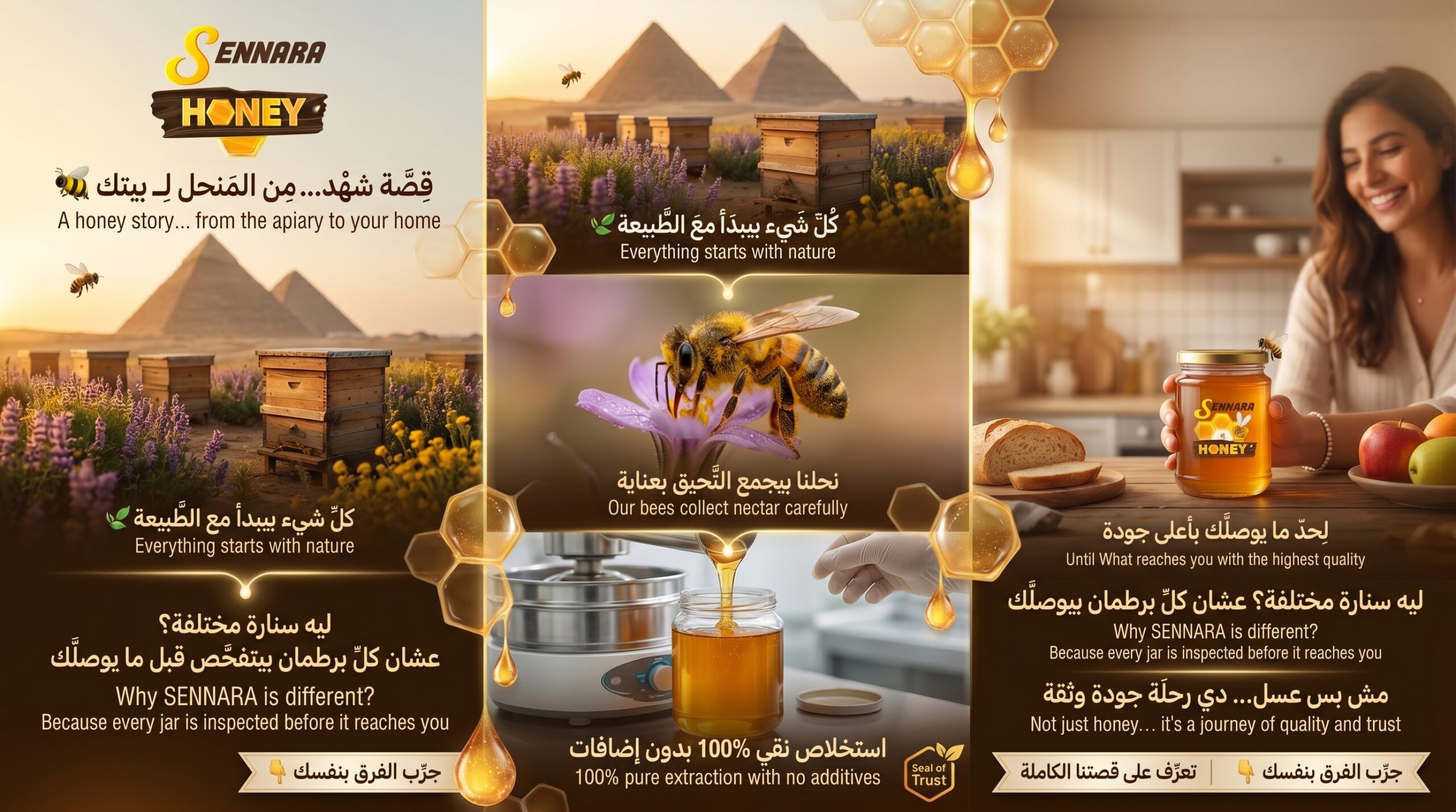صة سنارة للعسل الطبيعي - من المنحل المصري لبيتك