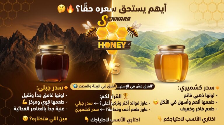 الفرق بين عسل السدر الجبلي وعسل السدر الكشميري - مقارنة سنارة